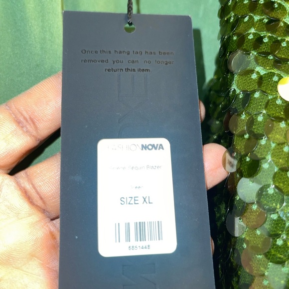 Fashion nova Shimmering Green Sequin Blazer - Picture 3 of 6